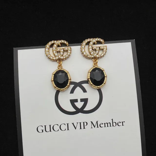 Boucles d'oreilles Gucci GG Marmont Double G à cristaux et pierres facetées 8
