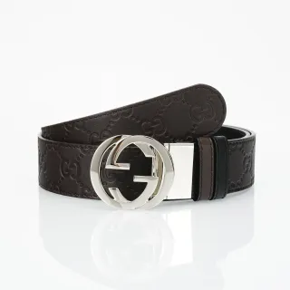 Gucci GG Marmont এমবসড মনোগ্রাম চামড়ার বেল্ট