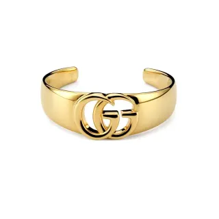 Gucci GG Marmont ذهبي Interlocking Double G سوار مفتوح