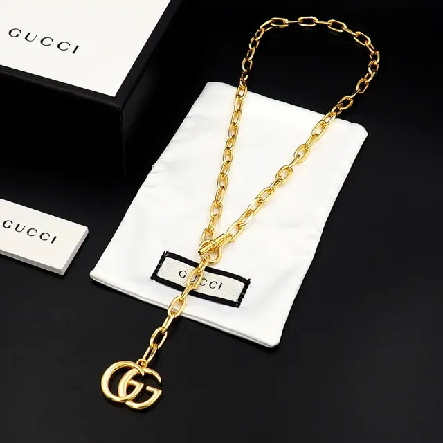 Gucci GG Marmont Gold-Tone Interlocking G Chain Necklace 7
