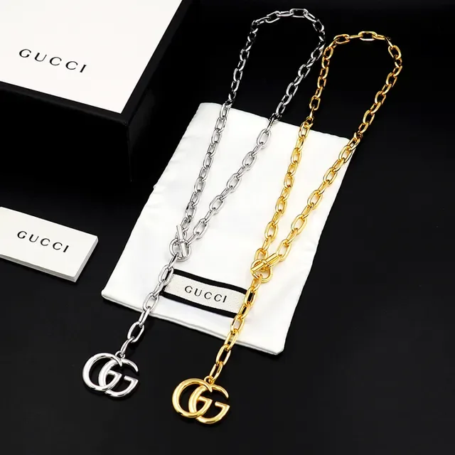 Gucci GG Marmont Gold-Tone Interlocking G Chain Necklace 10
