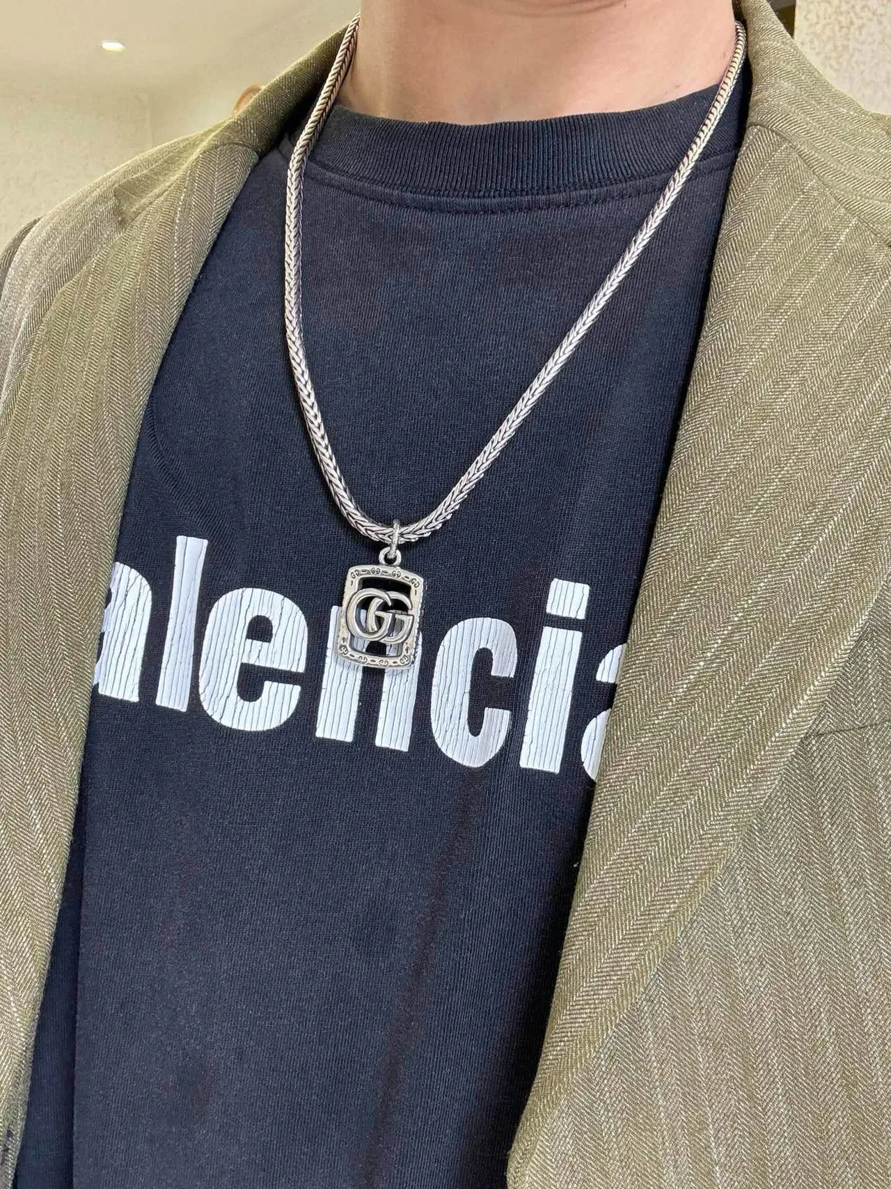 Gucci GG Marmont Interlocking Double G Pendant Necklace 5