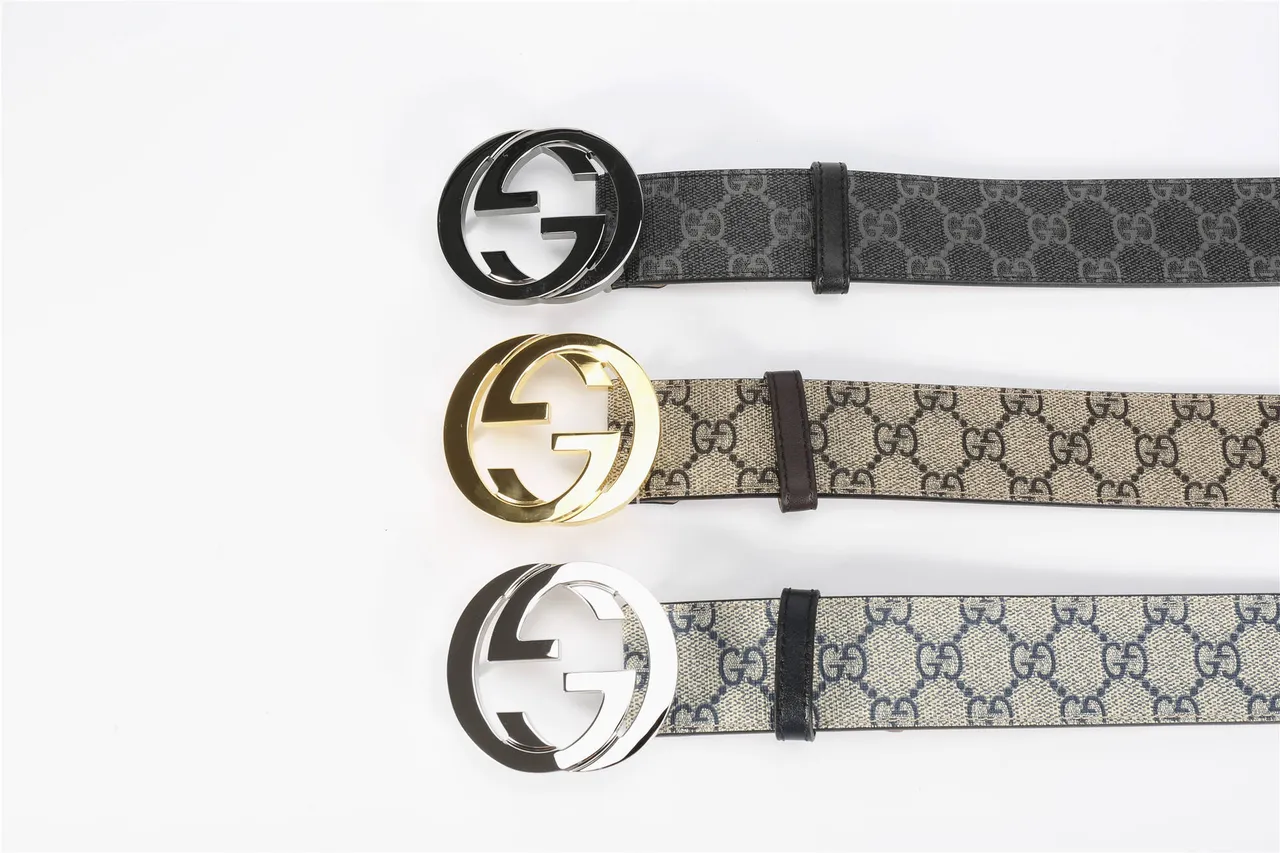 Gucci GG Marmont Interlocking G Buckle Ceinture en cuir beige et marron 3