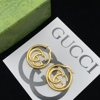 Gucci GG Marmont Interlocking G Gold Hoop Earrings