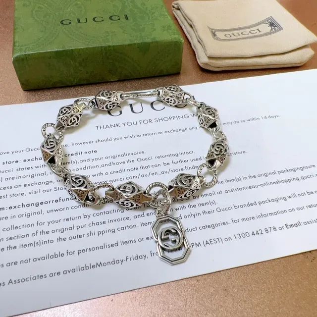 Gucci GG Marmont Interlocking G Octagonal Charm Bracelet 1