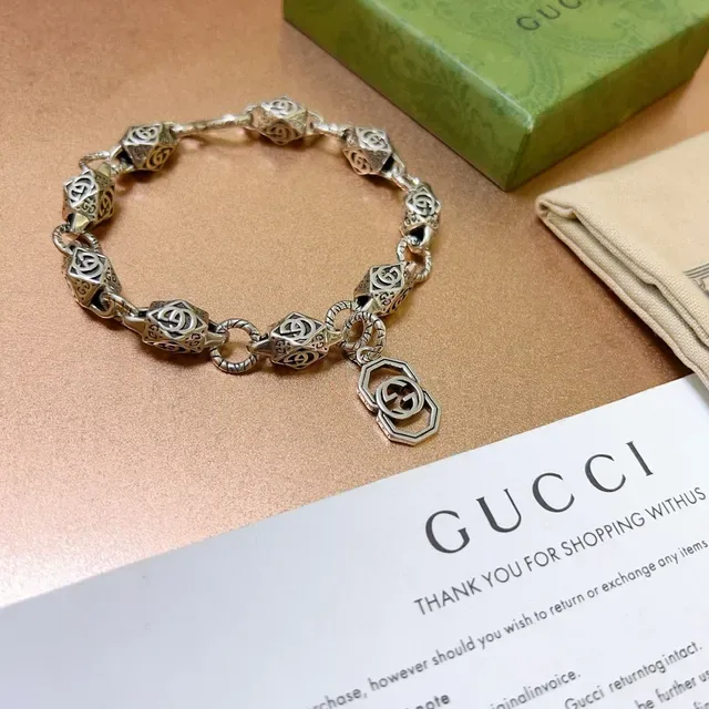 Gucci GG Marmont Interlocking G Octagonal Charm Bracelet 6