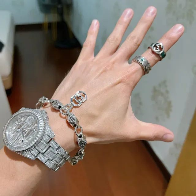 Gucci GG Marmont Interlocking G Octagonal Charm Bracelet 8