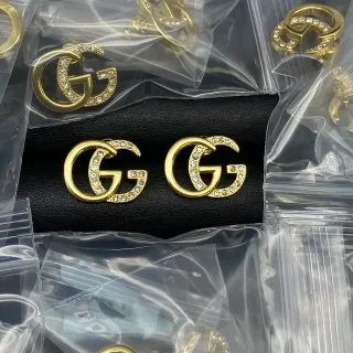 Gucci GG Marmont Pavé Crystal Gold-Tone Earrings