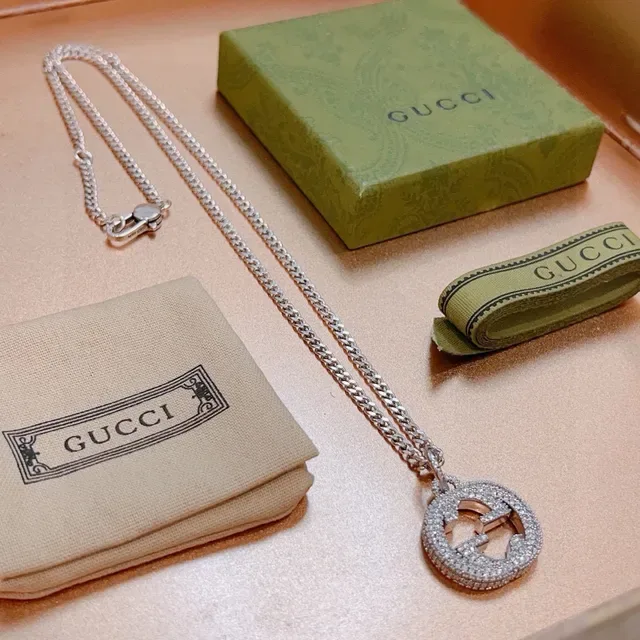 Gucci GG Marmont Pavé Interlocking G Pendant Necklace 7