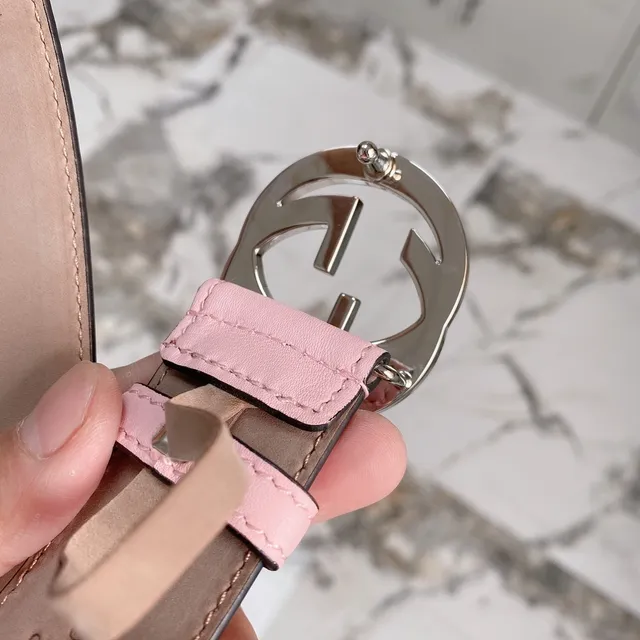 Gucci GG Marmont Pink Leather Belt 5