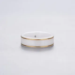 Gucci GG Marmont White Ceramic and Gold-Tone Ring
