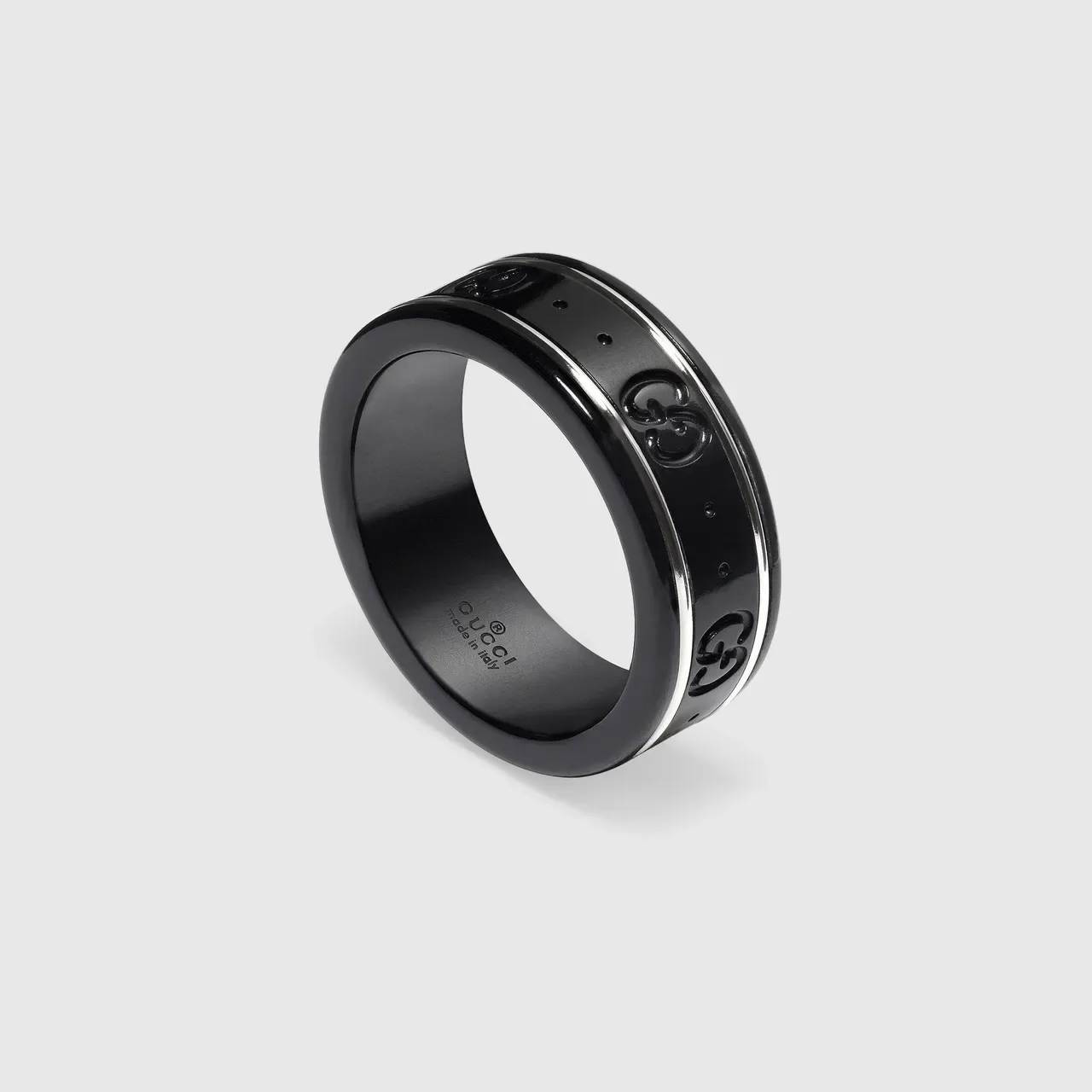 Gucci GG Marmont White Ceramic and Gold-Tone Ring 3