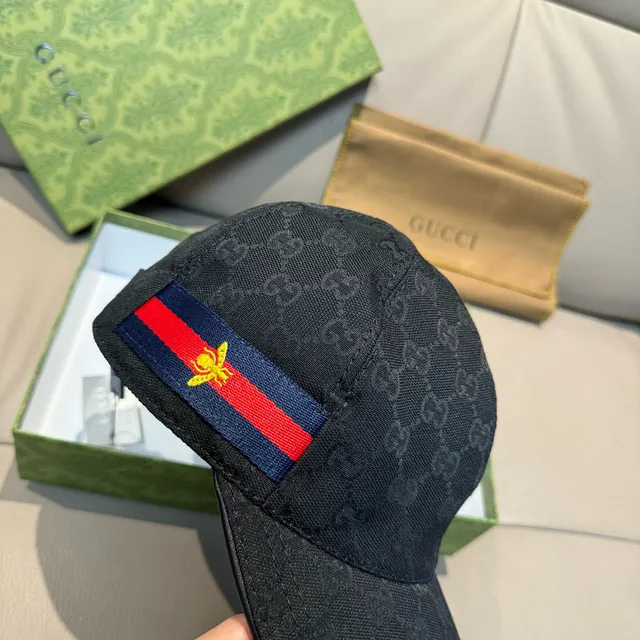 Gucci GG Monogram Canvas Web Bee Baseball Cap 8