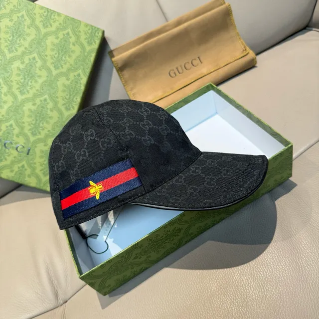 Gucci GG Monogram Canvas Web Bee Baseball Cap 9