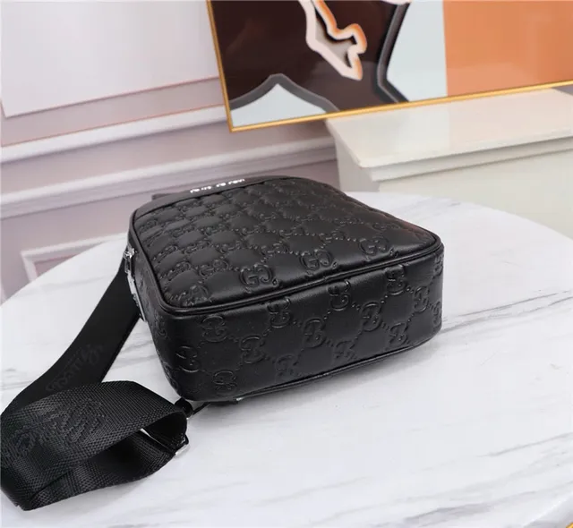 Gucci GG Supreme Embossed Black Crossbody Bag 4