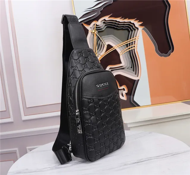 Gucci GG Supreme Embossed Black Crossbody Bag 8