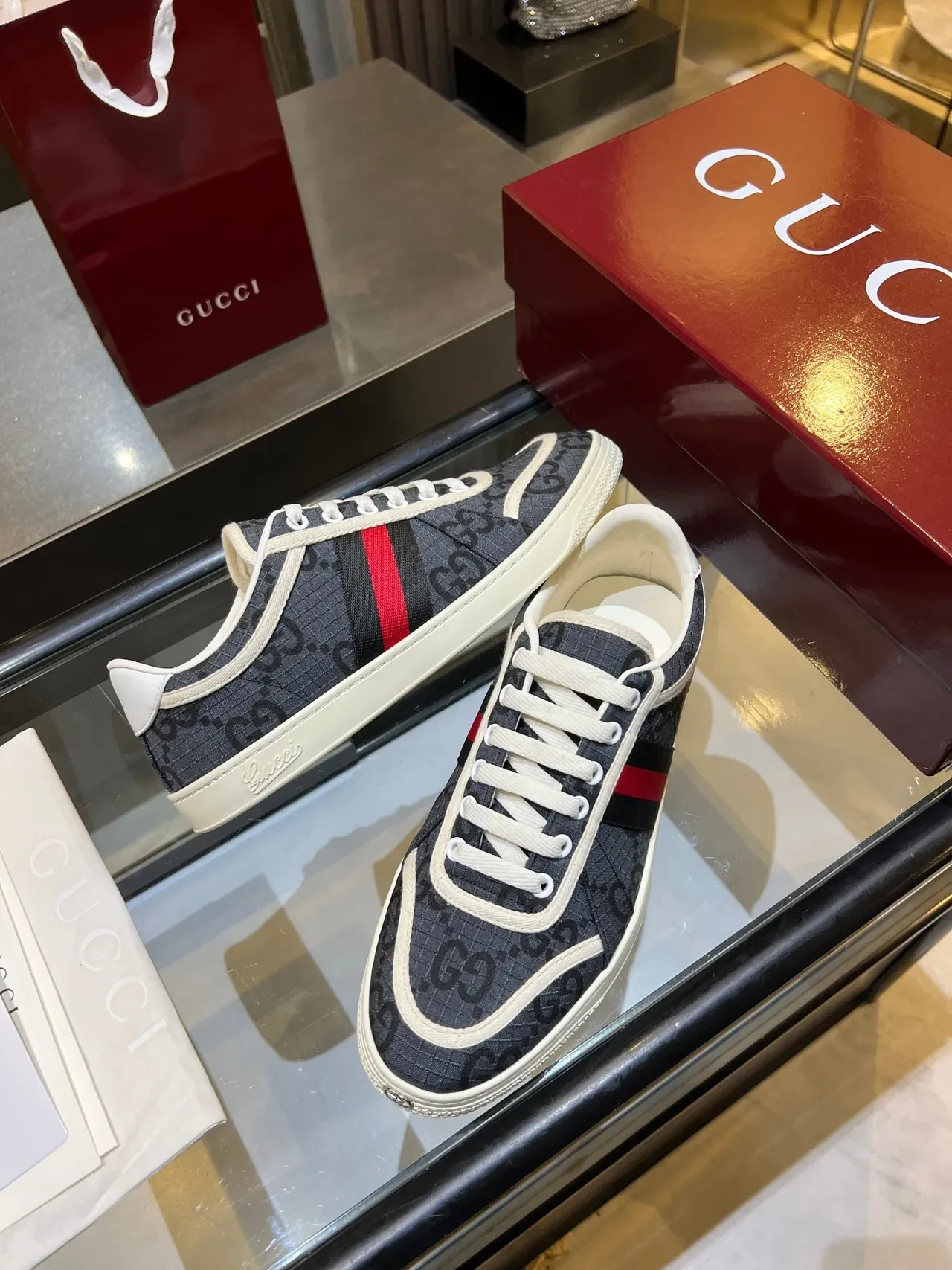 Gucci GG Tennis 1977 Monogram Web Stripe Lifestyle Sneakers 3