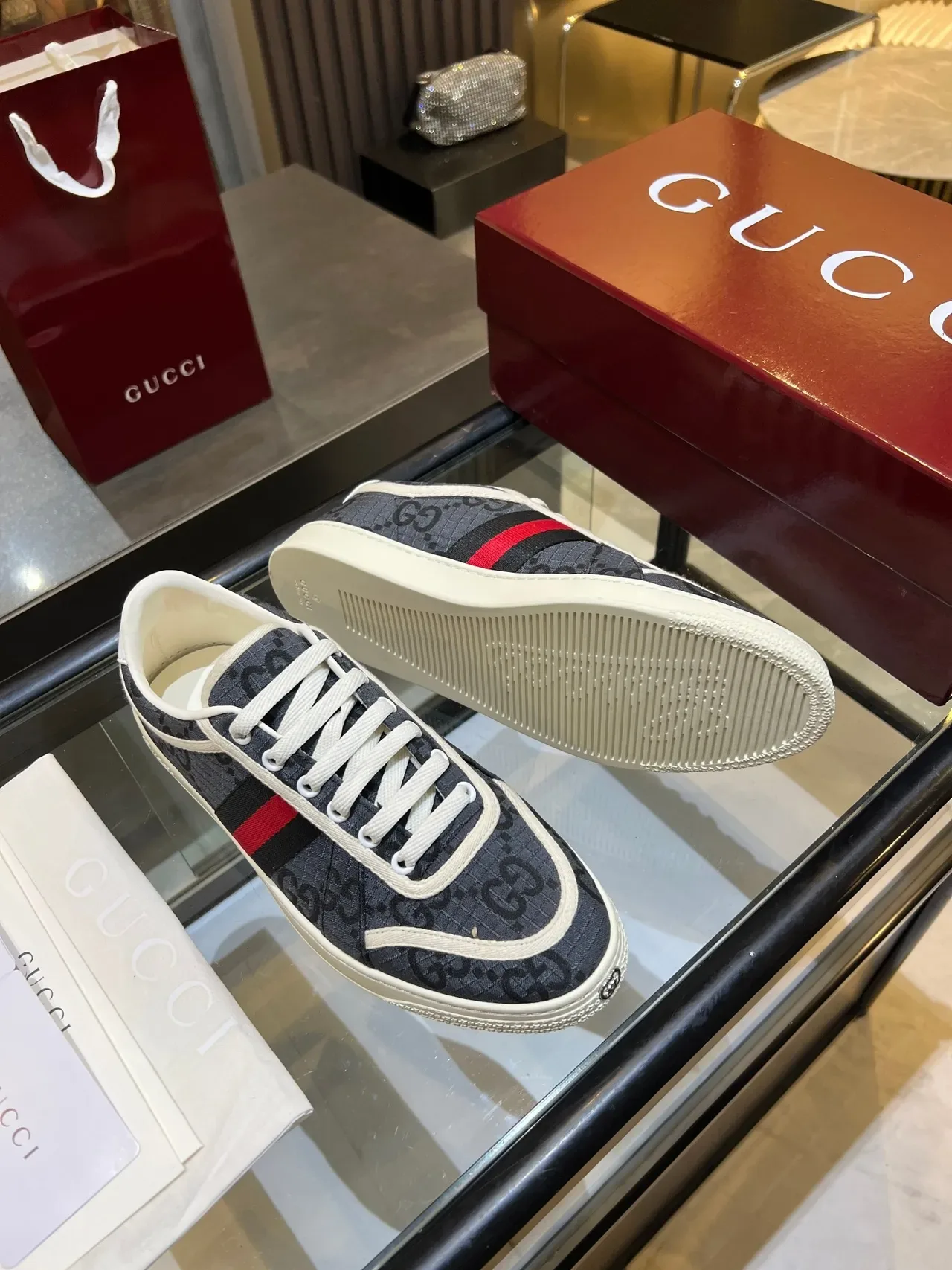 Gucci GG Tennis 1977 Monogram Web Stripe Lifestyle Sneakers 4