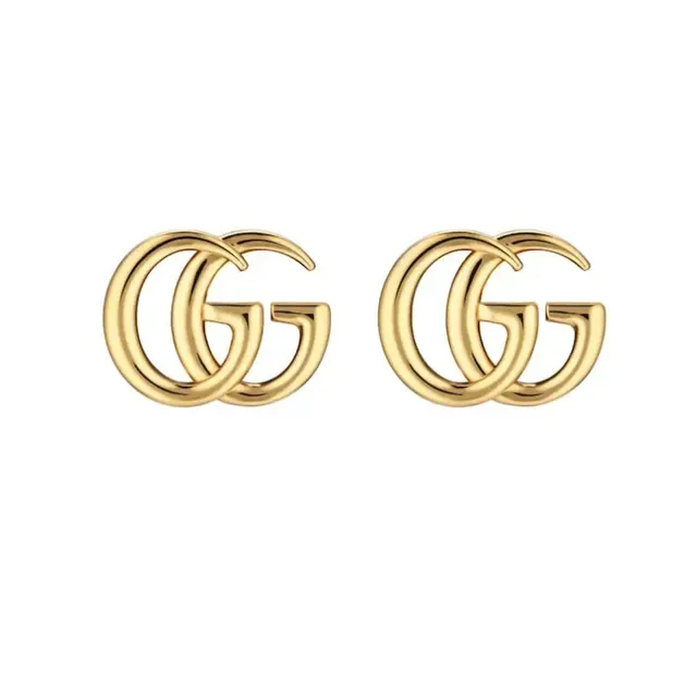 Gucci Gold Silver Interlocking Double-G Motif Polished Metal Earrings 9