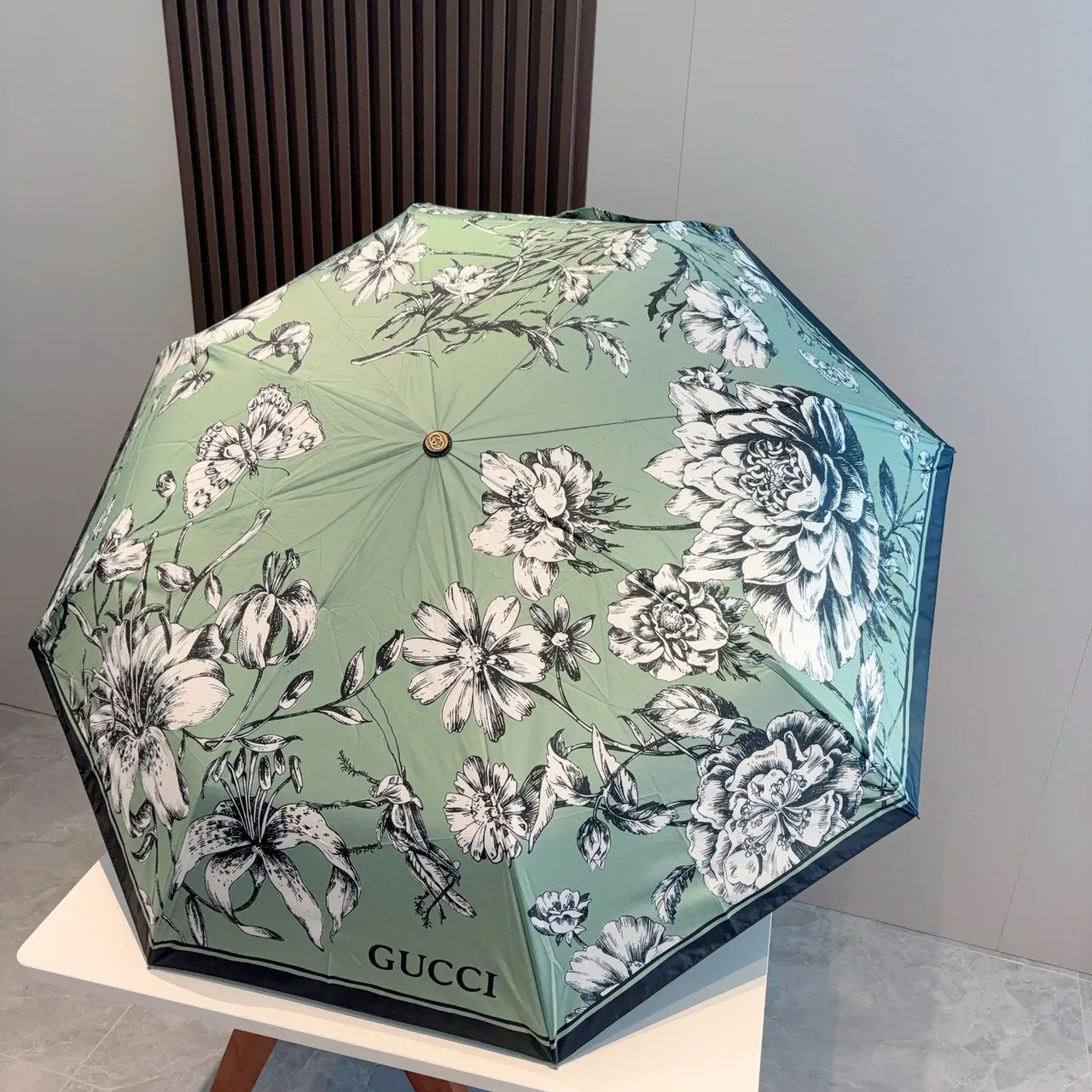 Gucci Sac Vert Noir Impression Florale Botanique Gradient Canopy 2