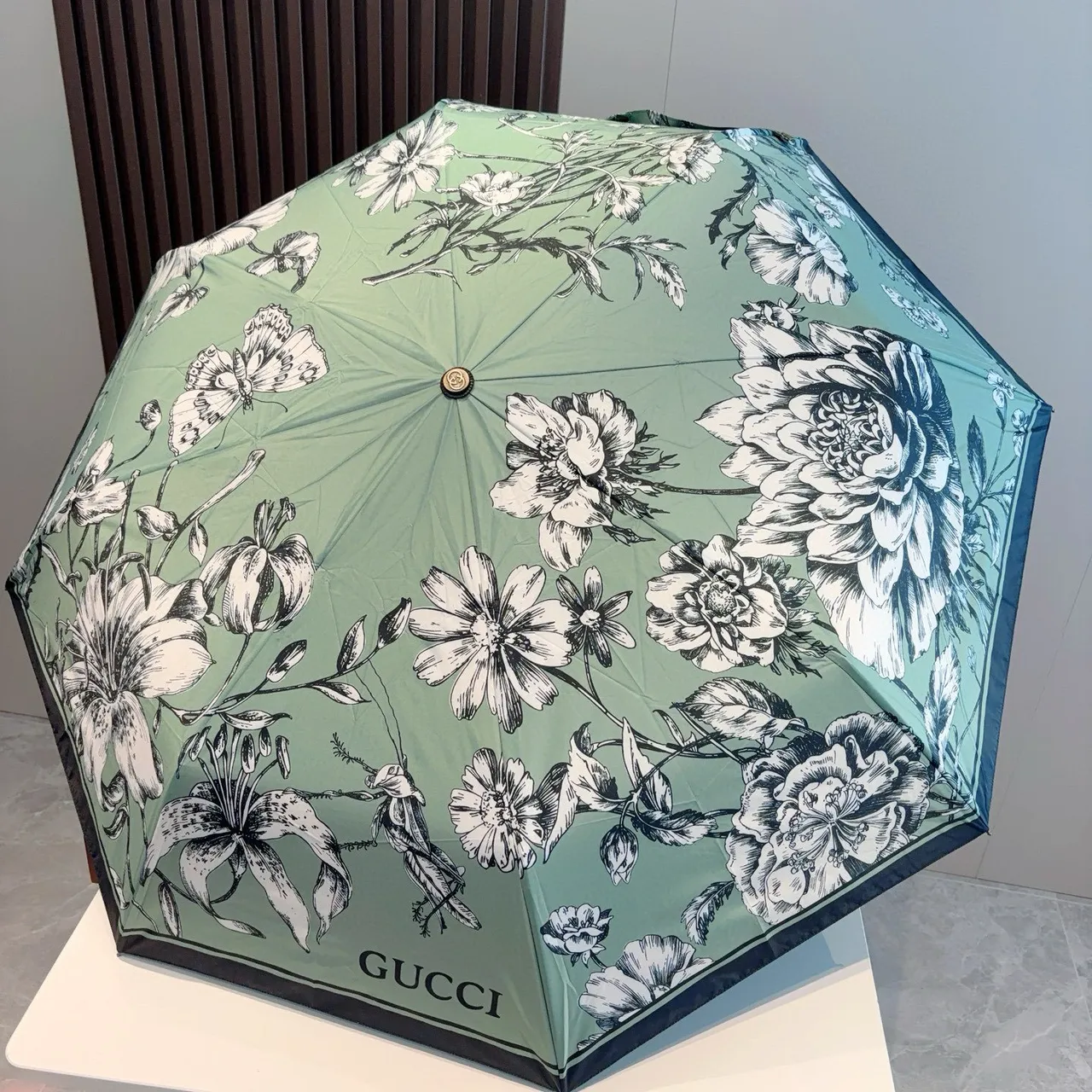 Gucci Sac Vert Noir Impression Florale Botanique Gradient Canopy 10