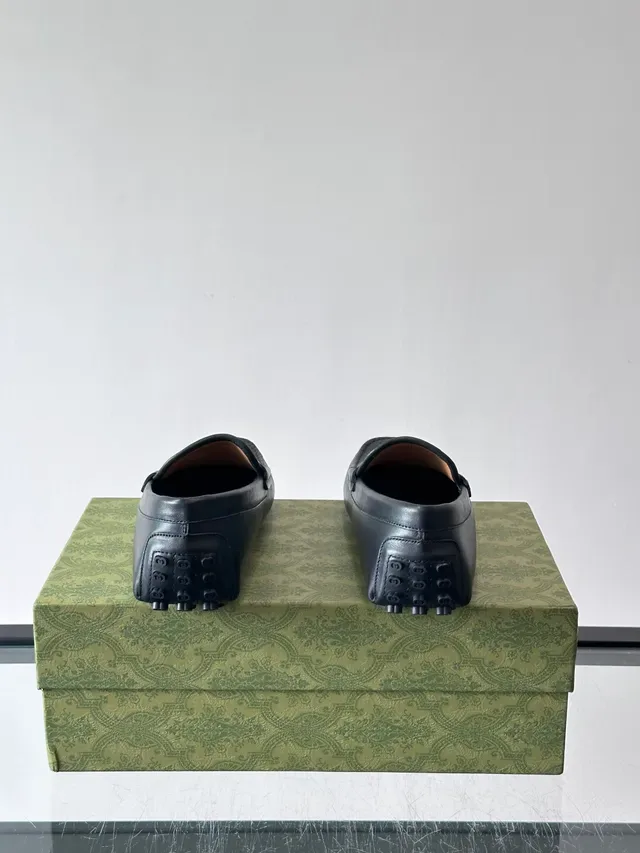 Gucci Horsebit 1955 Black Embossed GG Loafers 3