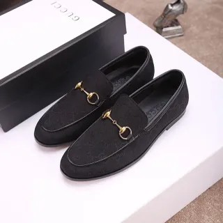 Gucci Horsebit 1955 Black GG Monogram Canvas Loafers