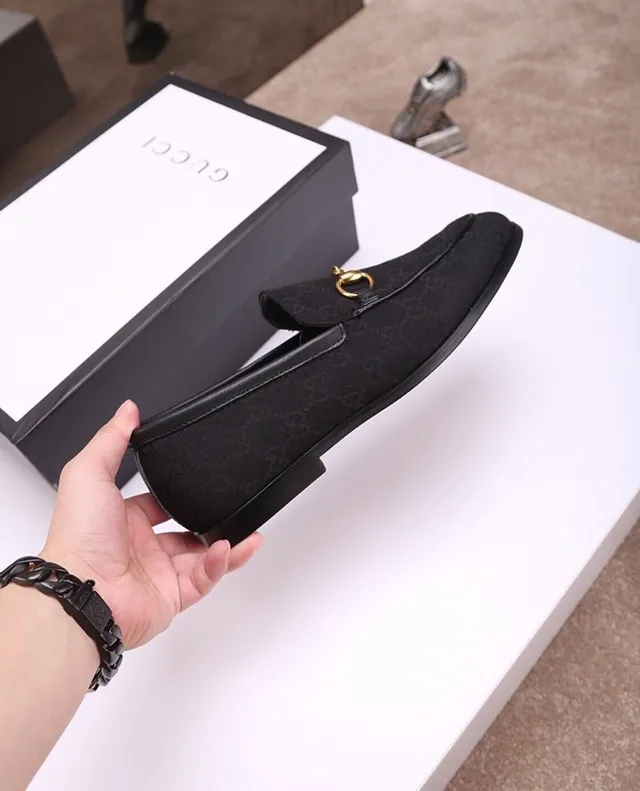 Gucci Horsebit 1955 Noir GG Monogram Toile Mocassins 5