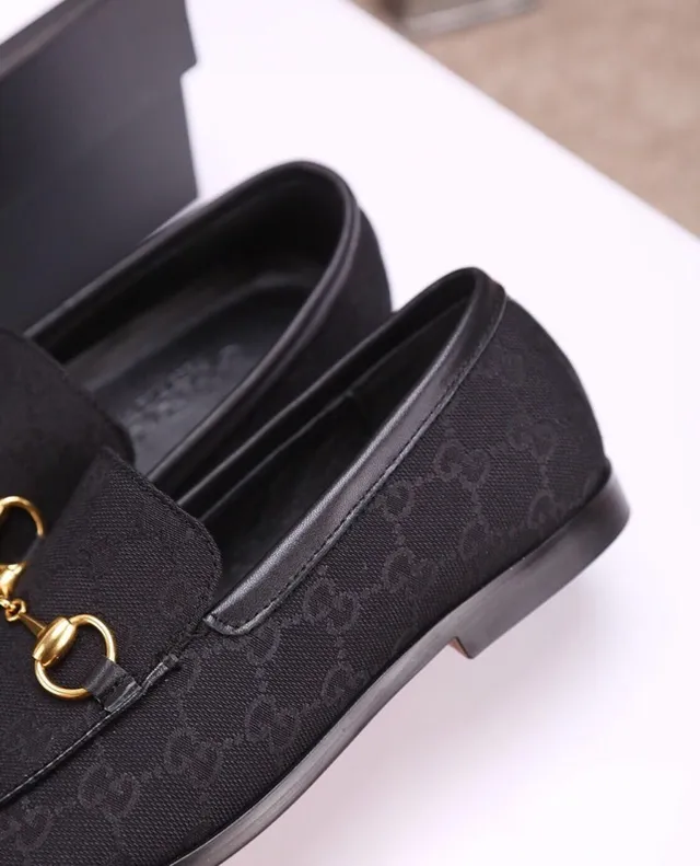 Gucci Horsebit 1955 Noir GG Monogram Toile Mocassins 7