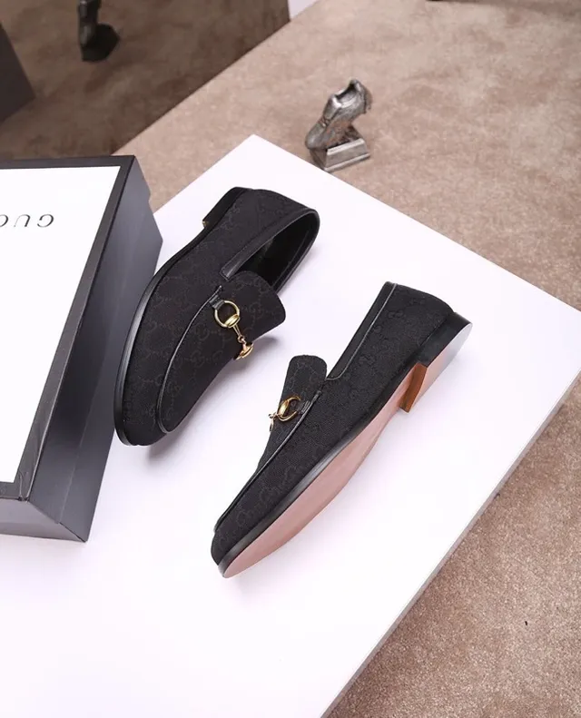 Gucci Horsebit 1955 Noir GG Monogram Toile Mocassins 8