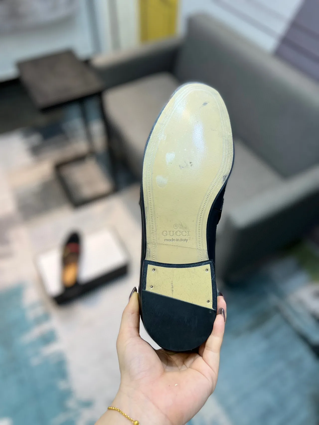 Gucci Horsebit 1955 কালো চামড়ার জালি রেখাযুক্ত লুফার 8
