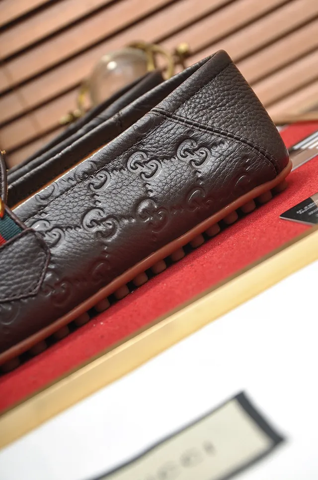 Gucci Horsebit 1955 Marron GG-Embossed Leather Loafers 2