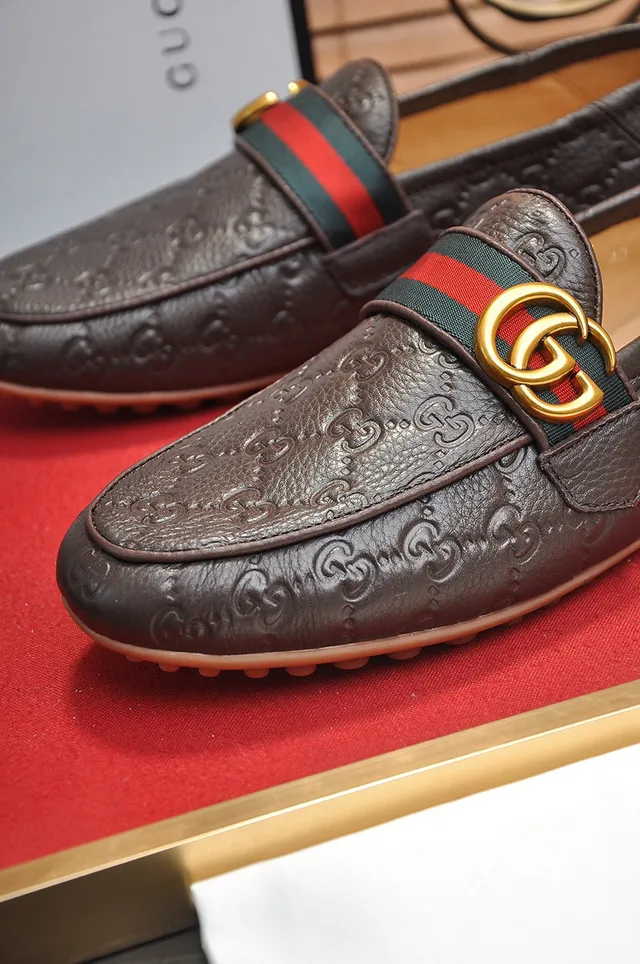Gucci Horsebit 1955 Marron GG-Embossed Leather Loafers 3