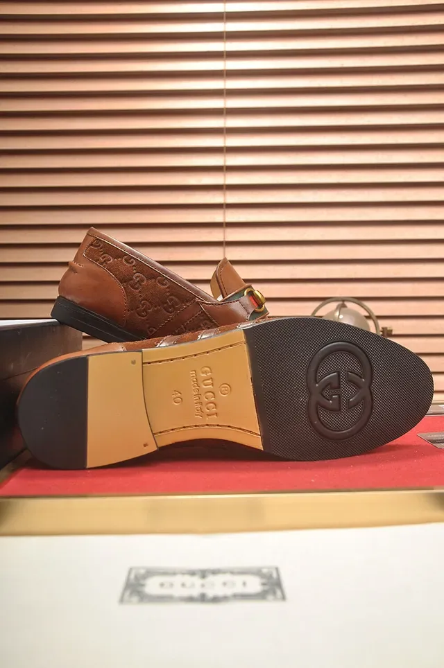 Gucci Horsebit 1955 Brown GG Monogram Loafers 7