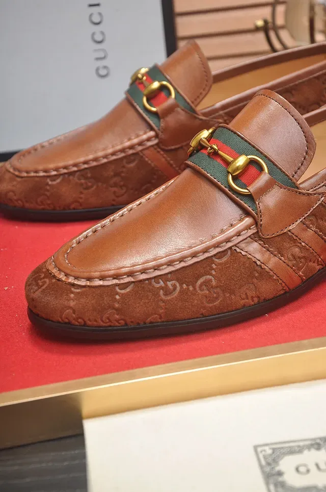 Gucci Horsebit 1955 Brown GG Monogram Loafers 8