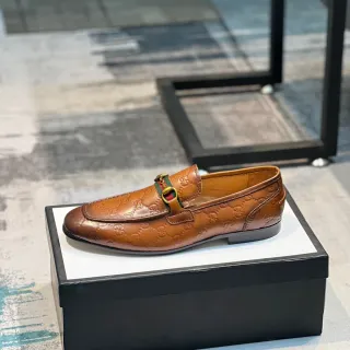 Gucci Horsebit 1955 GG压花皮革乐福鞋