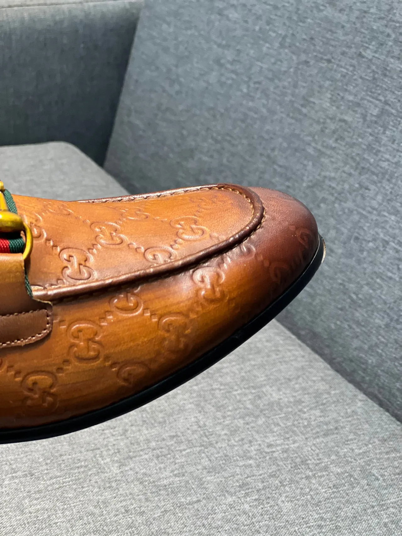 Gucci Horsebit 1955 GG-Embossed Leather Loafer 3