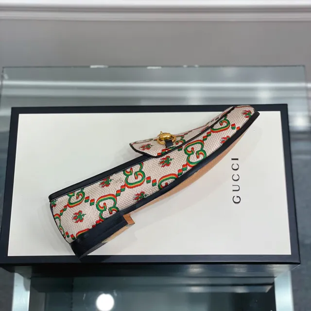 Gucci Horsebit 1955 GG Monogram Beige Loafers 6