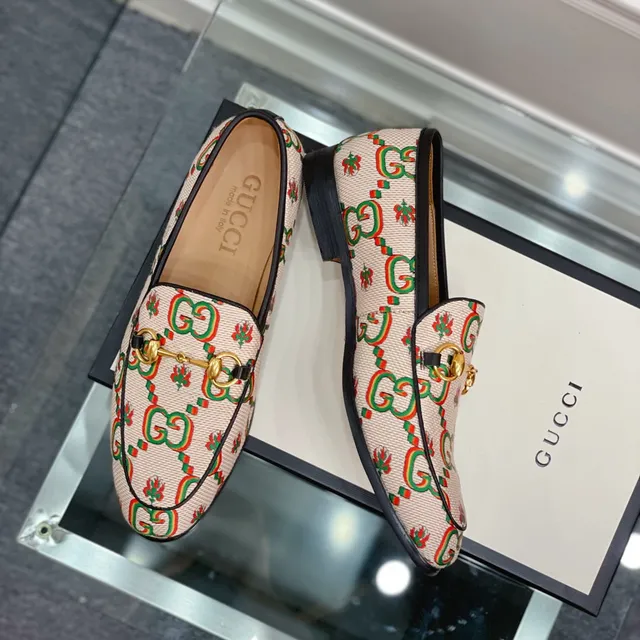 Gucci Horsebit 1955 GG Monogram Beige Loafers 7