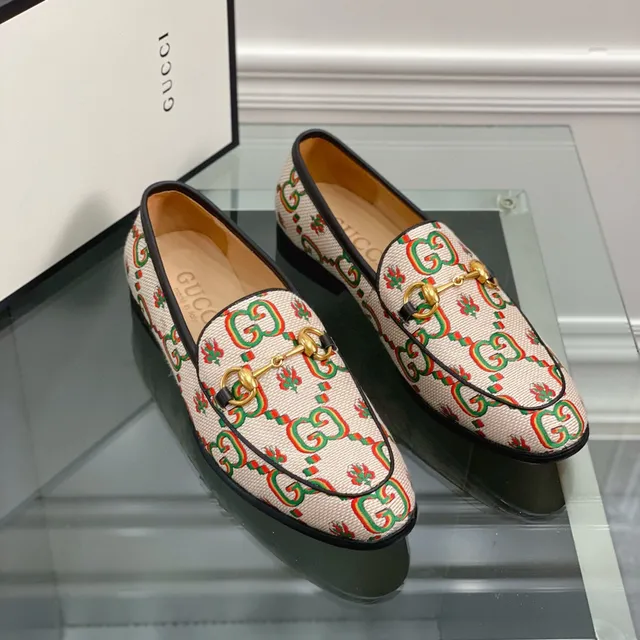 Gucci Horsebit 1955 GG Monogram Beige Loafers 8