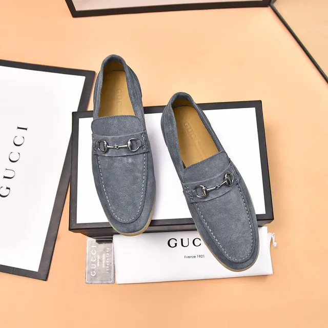 Gucci Horsebit 1955 Gray Suede Loafers 2