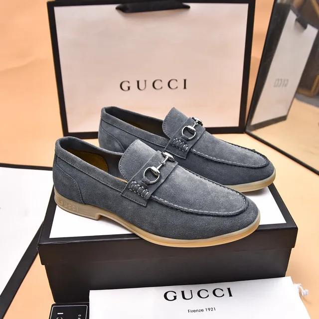 Gucci Horsebit 1955 Gray Suede Loafers 4