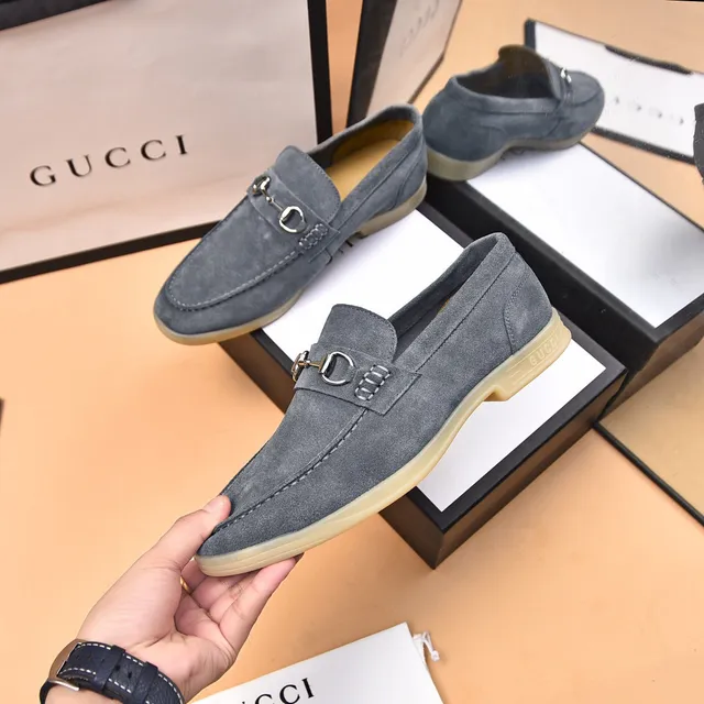 Gucci Horsebit 1955 Gray Suede Loafers 5
