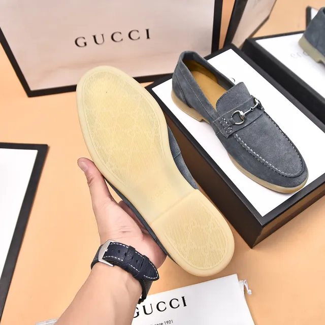 Gucci Horsebit 1955 Gray Suede Loafers 7