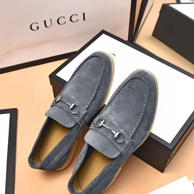 Gucci Horsebit 1955 Gray Suede Loafers 8