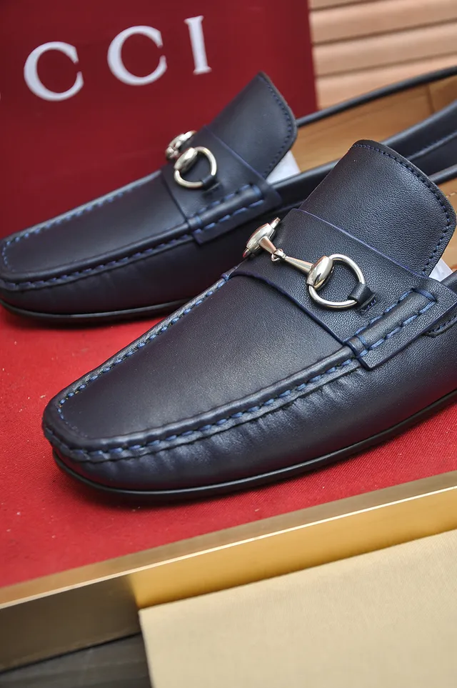 Gucci Horsebit 1955 Navy Leather Loafer 2