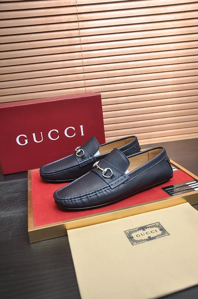 Gucci Horsebit 1955 Navy Leather Loafer 5