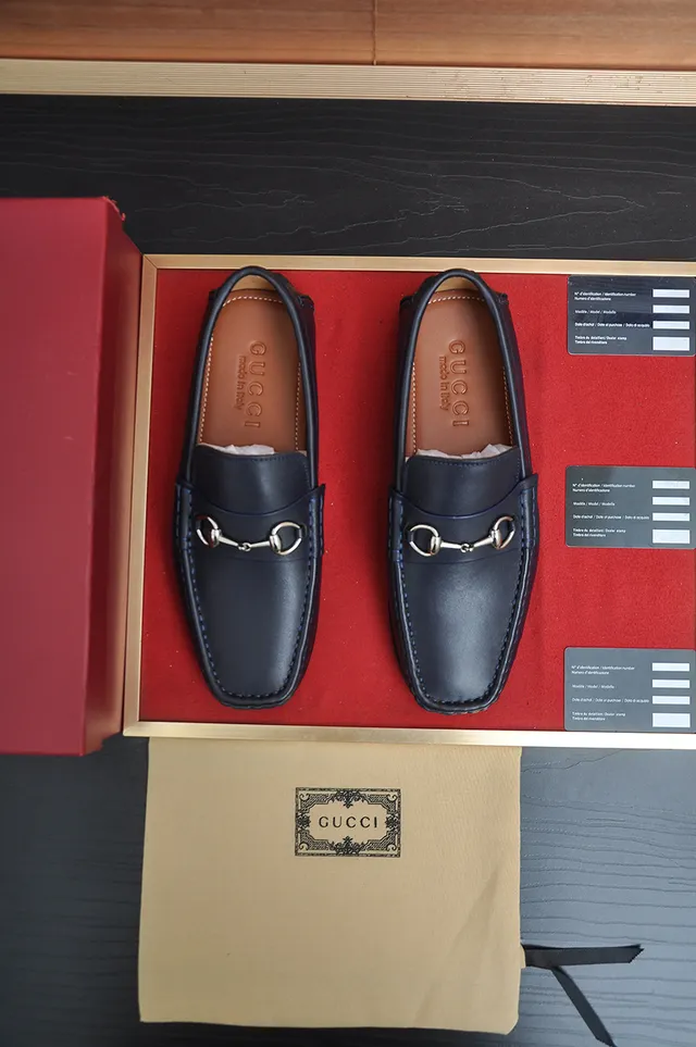 Gucci Horsebit 1955 Navy Leather Loafer 6