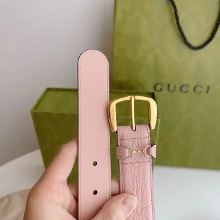 Gucci Horsebit 1955 Pink Textured Leather Belt
