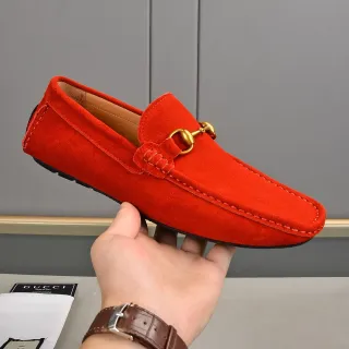 Gucci Horsebit 1955 红色麂皮乐福鞋
